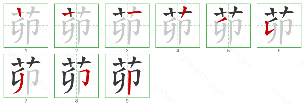 茆 Stroke Order Diagrams