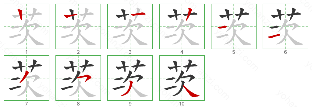 茨 Stroke Order Diagrams