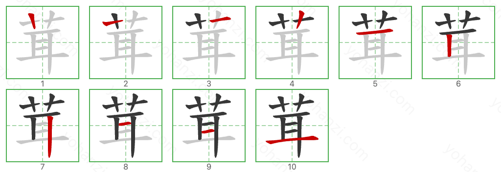 茸 Stroke Order Diagrams