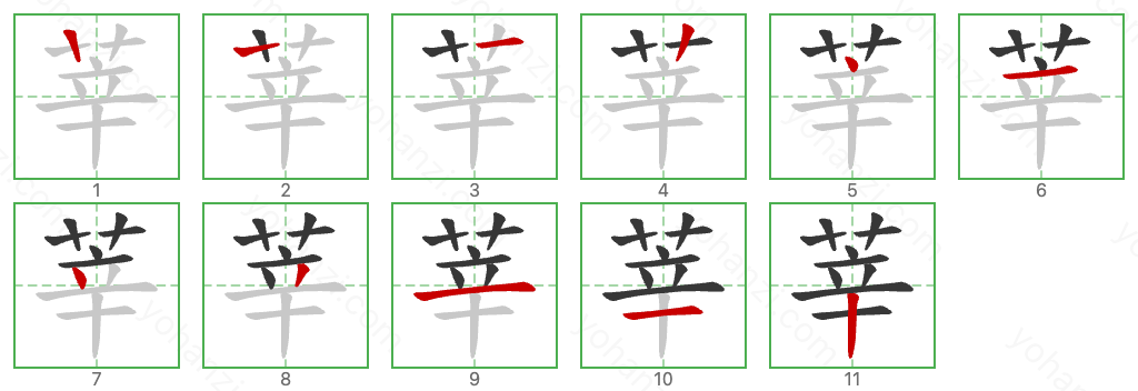 莘 Stroke Order Diagrams