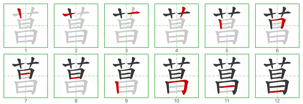 菖 Stroke Order Diagrams