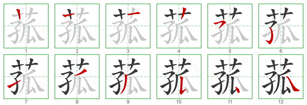 菰 Stroke Order Diagrams