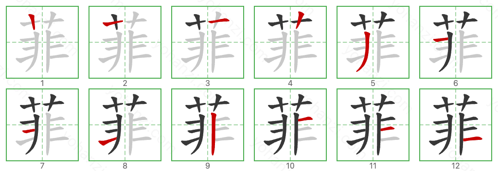 菲 Stroke Order Diagrams