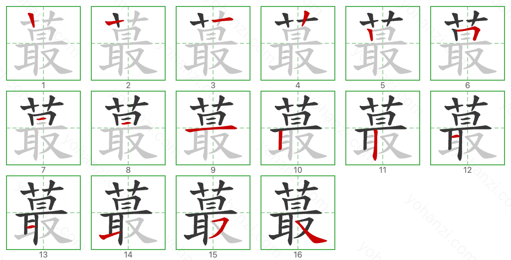 蕞 Stroke Order Diagrams