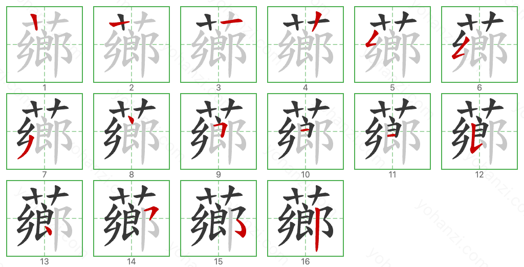 薌 Stroke Order Diagrams