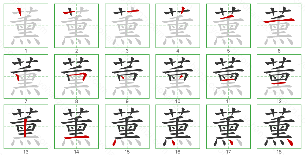 薰 Stroke Order Diagrams