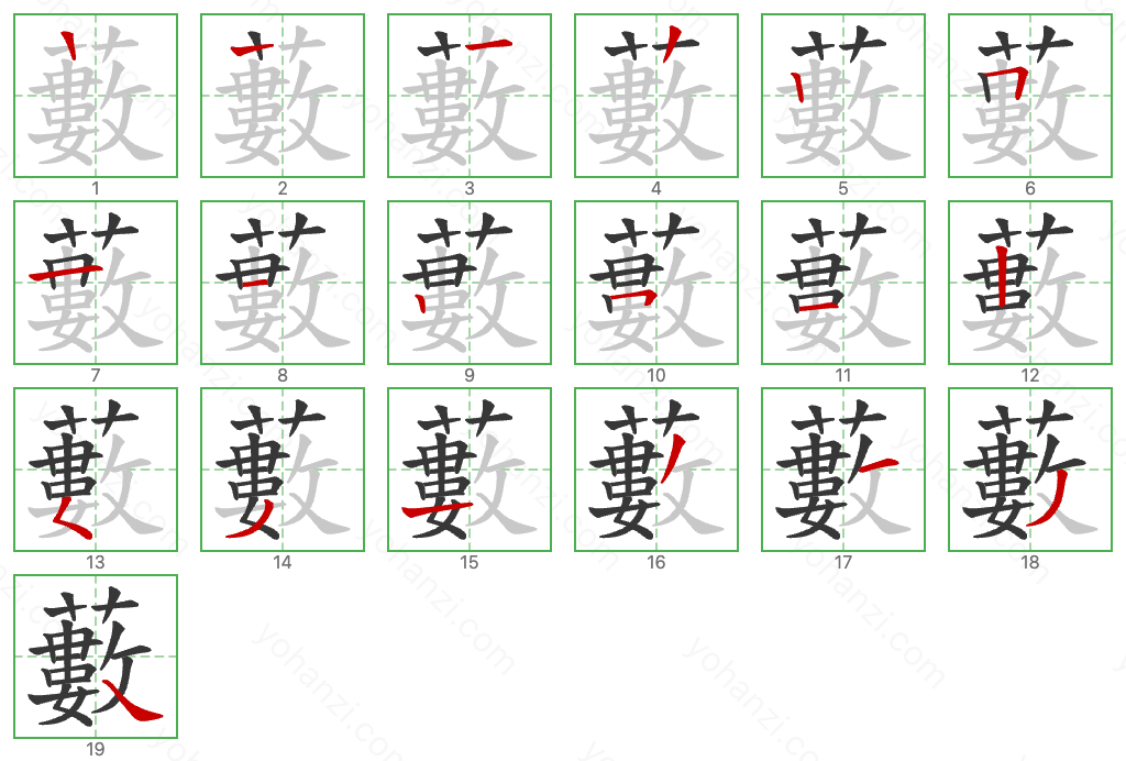 藪 Stroke Order Diagrams