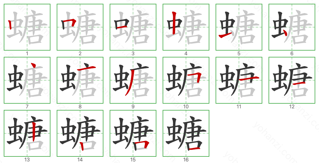 螗 Stroke Order Diagrams