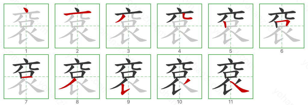 袞 Stroke Order Diagrams