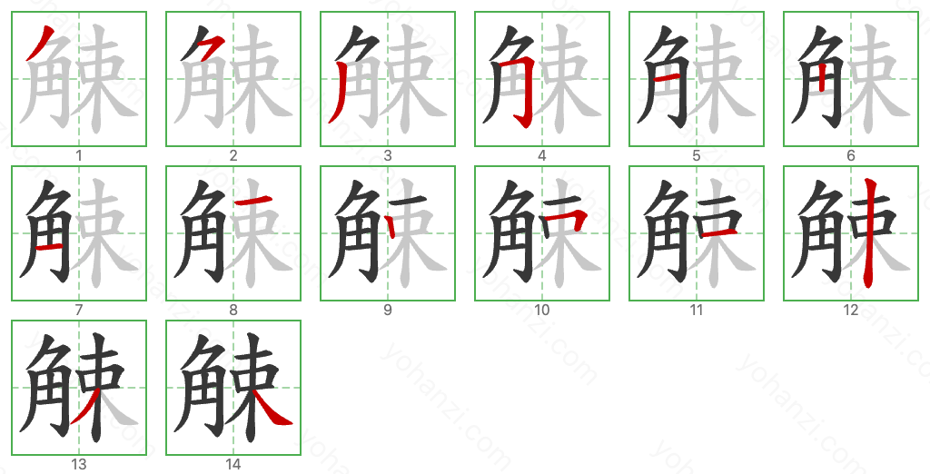 觫 Stroke Order Diagrams