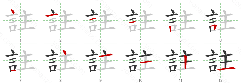 註 Stroke Order Diagrams