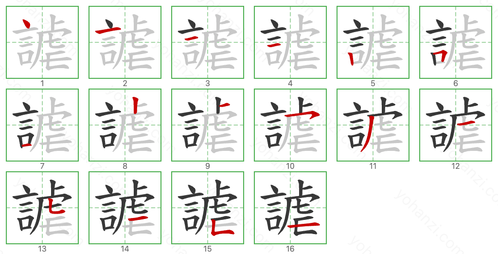 謔 Stroke Order Diagrams