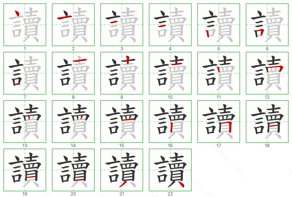 讀 Stroke Order Diagrams