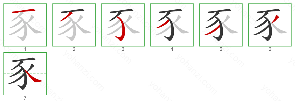 豕 Stroke Order Diagrams