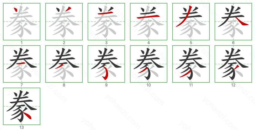 豢 Stroke Order Diagrams