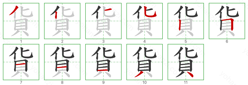 貨 Stroke Order Diagrams