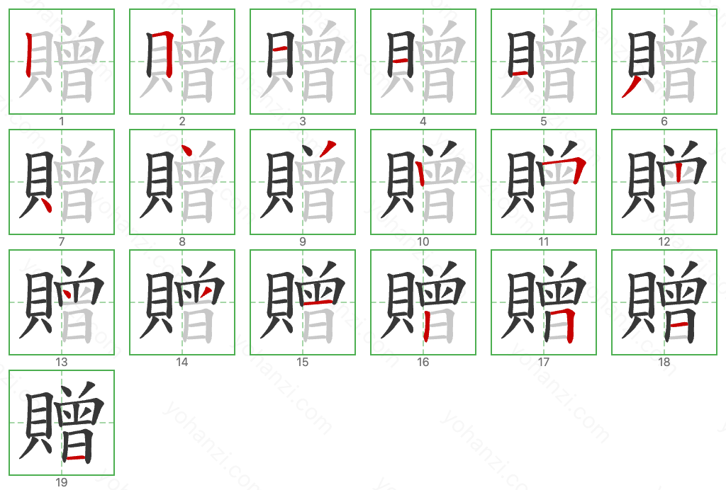 贈 Stroke Order Diagrams