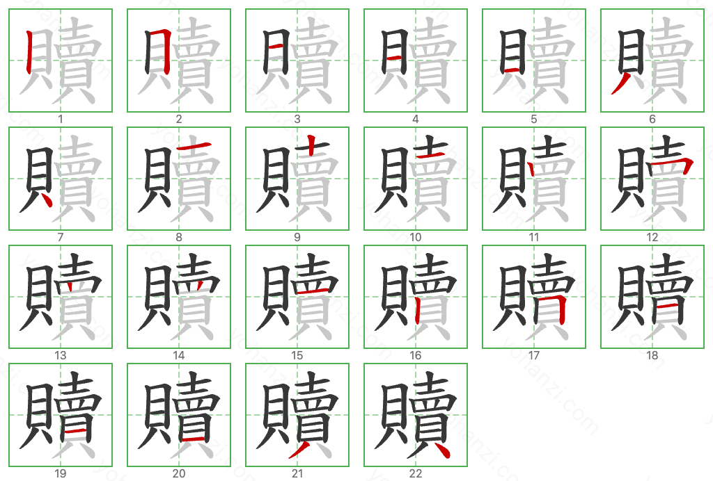 贖 Stroke Order Diagrams