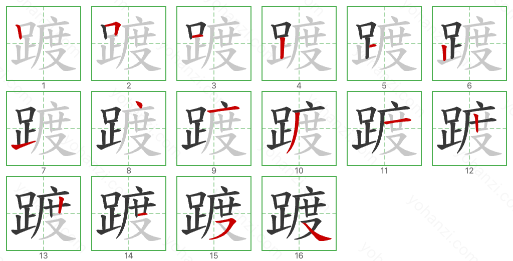 踱 Stroke Order Diagrams