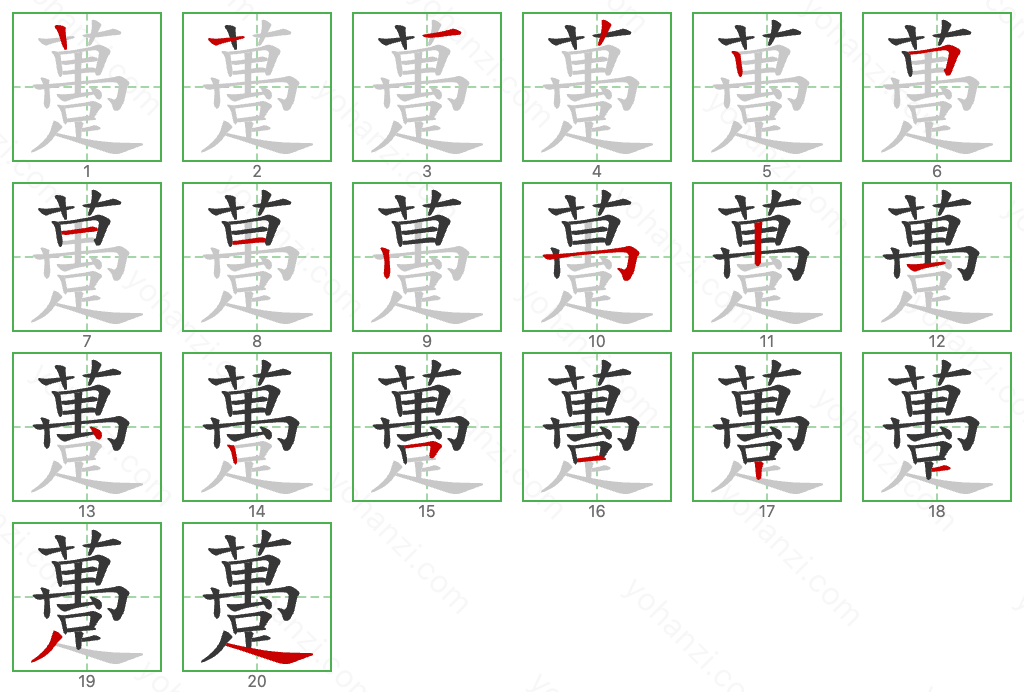 躉 Stroke Order Diagrams