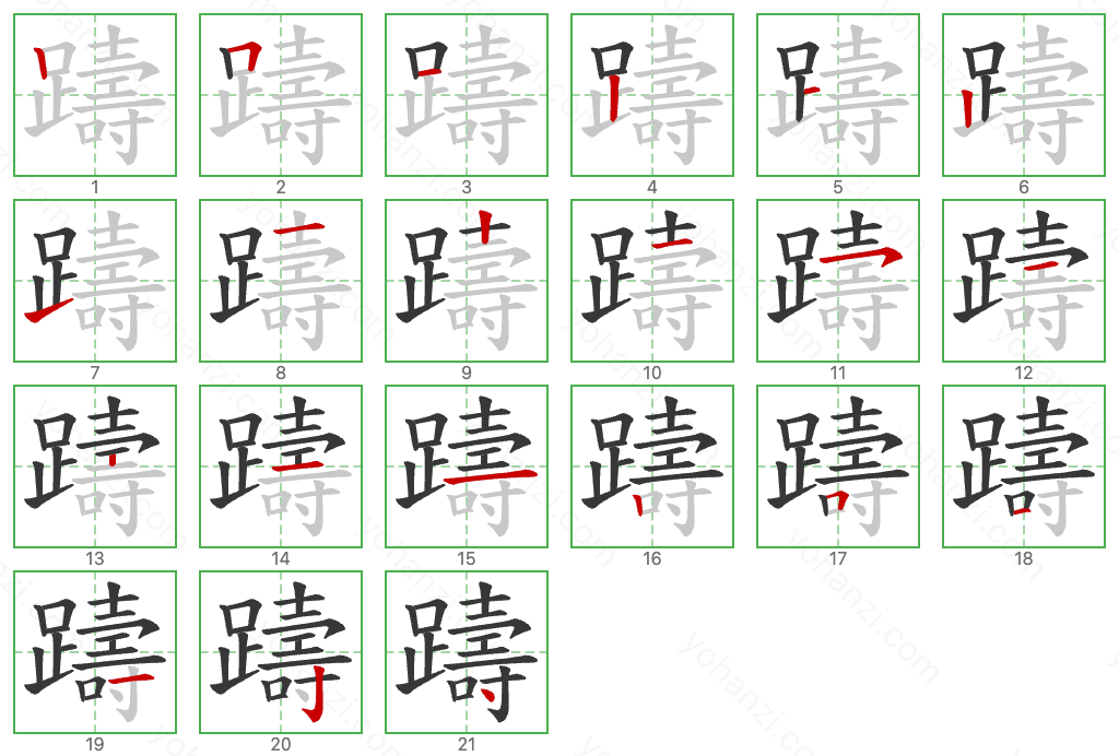 躊 Stroke Order Diagrams