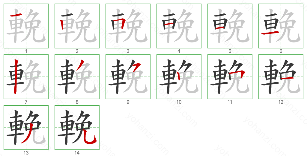 輓 Stroke Order Diagrams