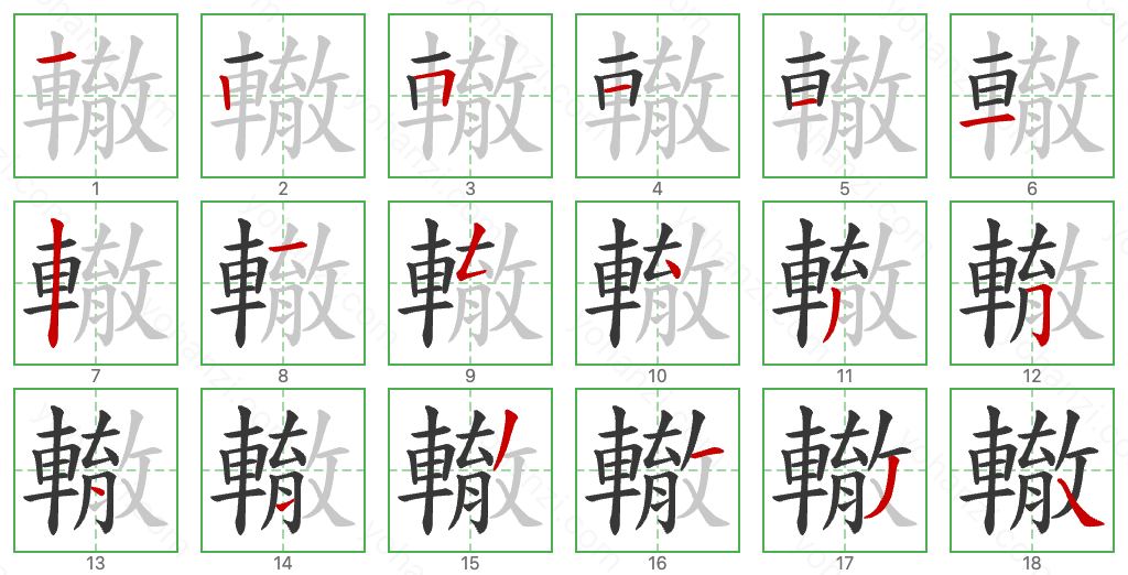 轍 Stroke Order Diagrams