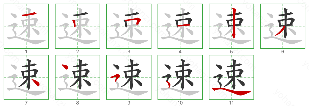 速 Stroke Order Diagrams