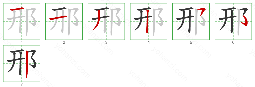 邢 Stroke Order Diagrams