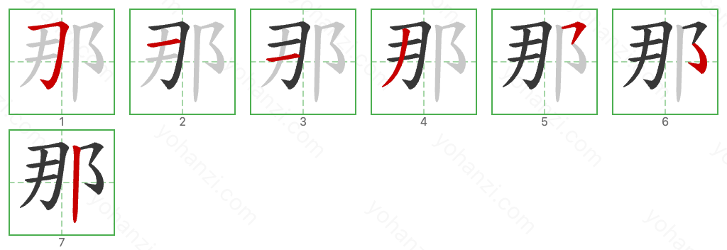 那 Stroke Order Diagrams