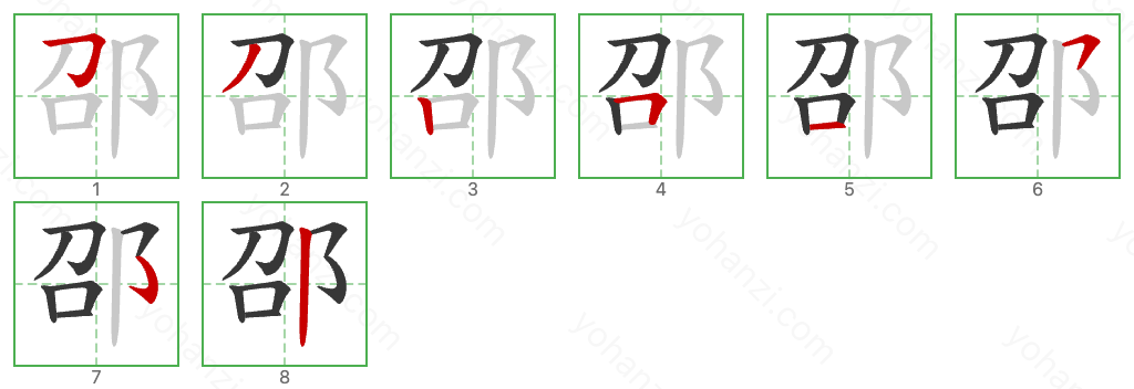 邵 Stroke Order Diagrams