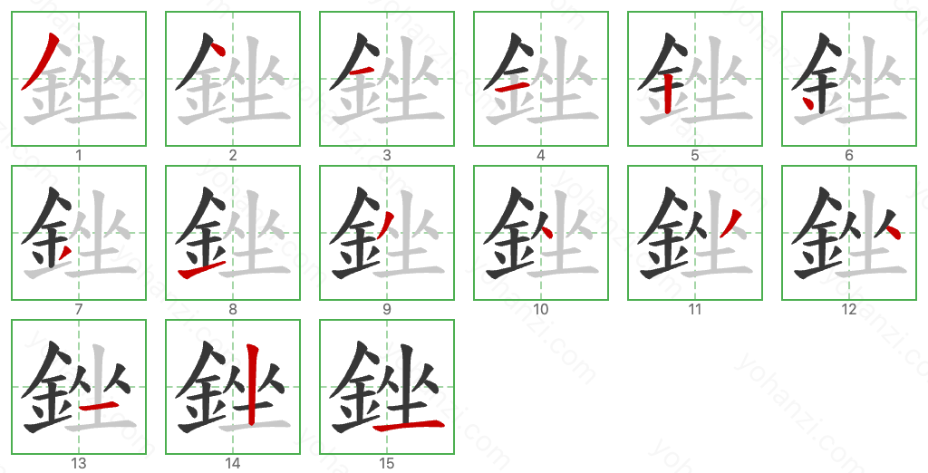 銼 Stroke Order Diagrams