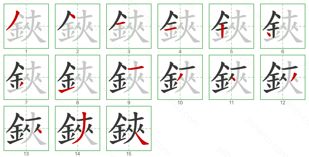 鋏 Stroke Order Diagrams
