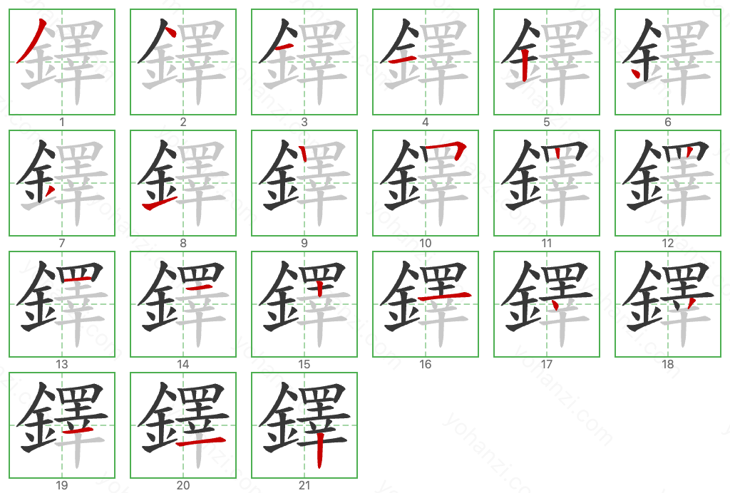 鐸 Stroke Order Diagrams