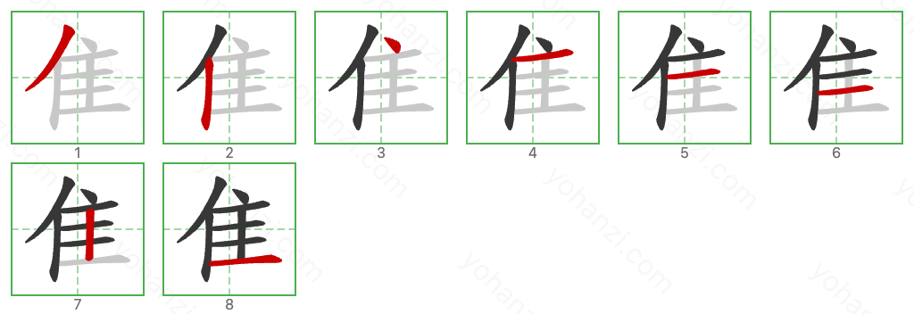 隹 Stroke Order Diagrams