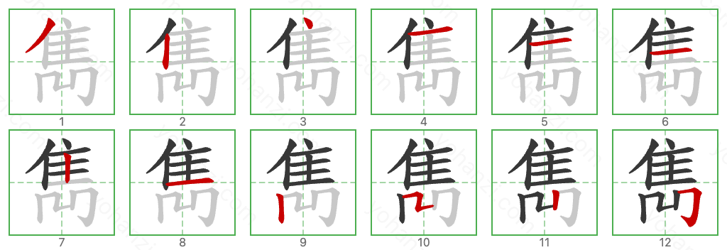 雋 Stroke Order Diagrams