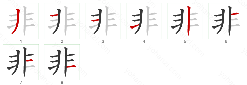 非 Stroke Order Diagrams