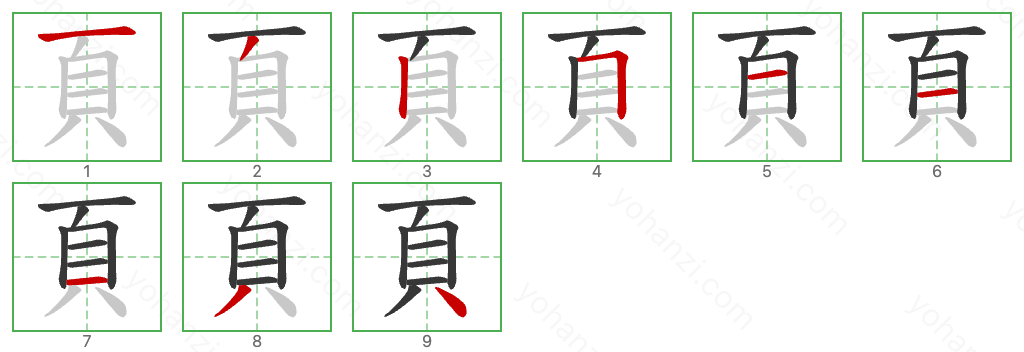 頁 Stroke Order Diagrams