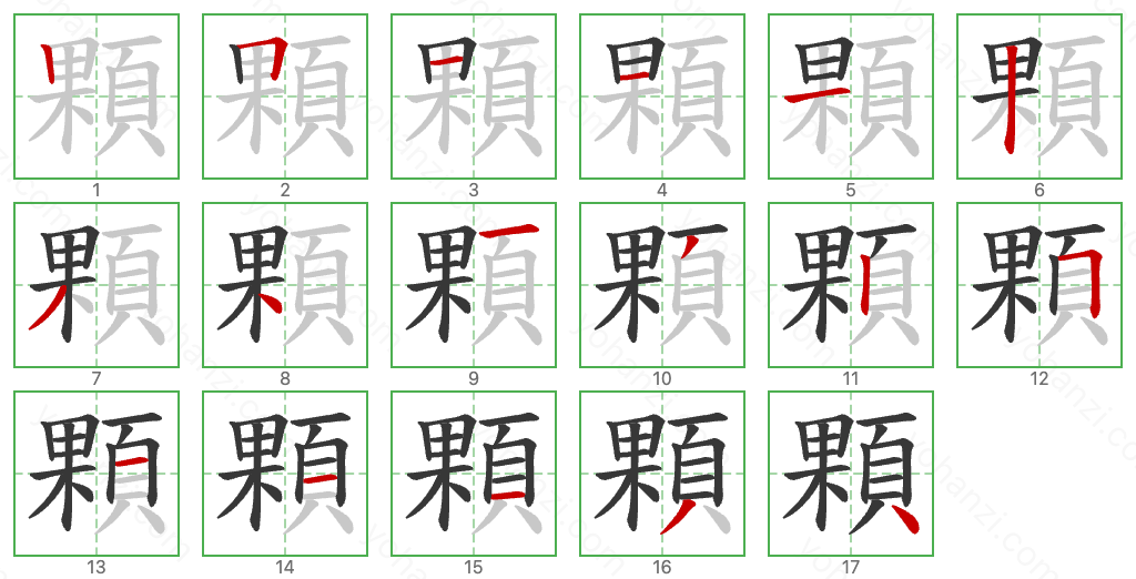 顆 Stroke Order Diagrams