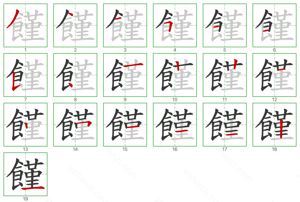 饉 Stroke Order Diagrams