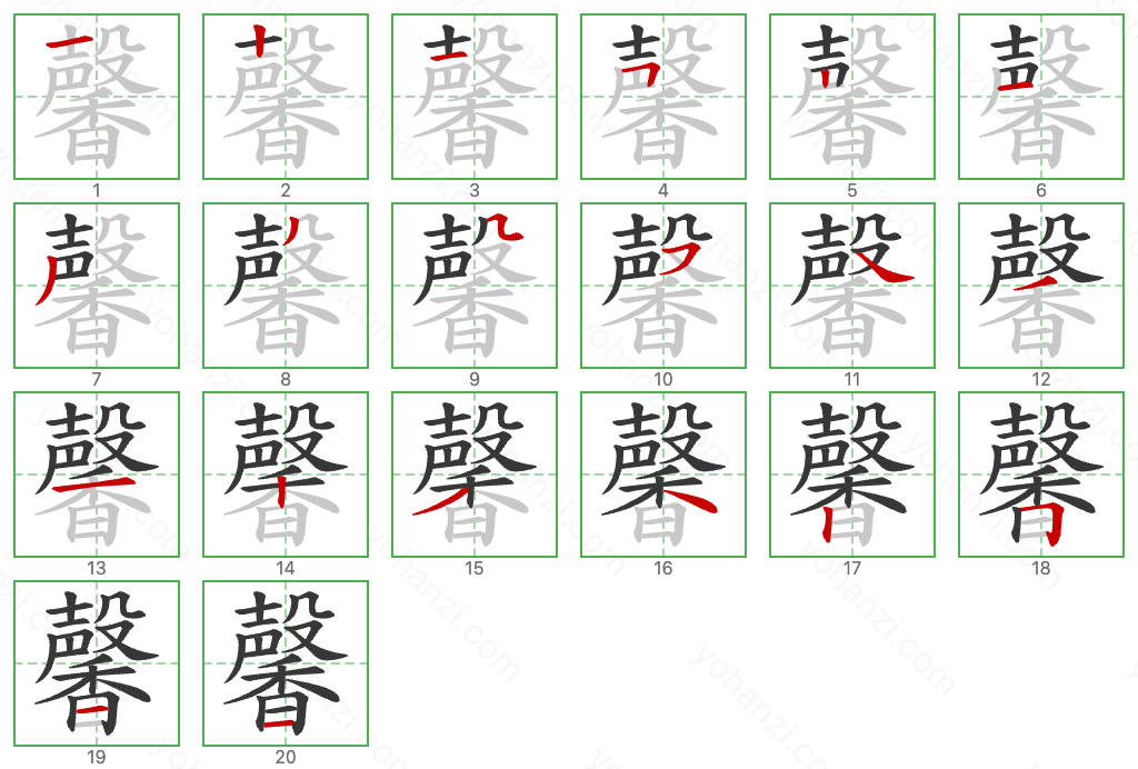 馨 Stroke Order Diagrams