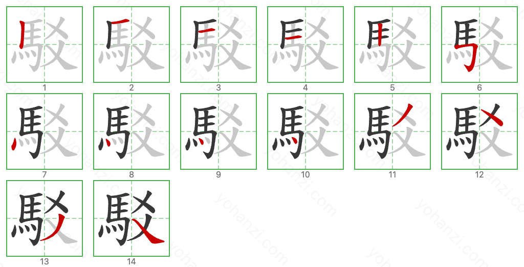 駁 Stroke Order Diagrams