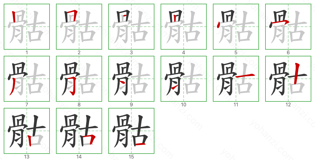 骷 Stroke Order Diagrams