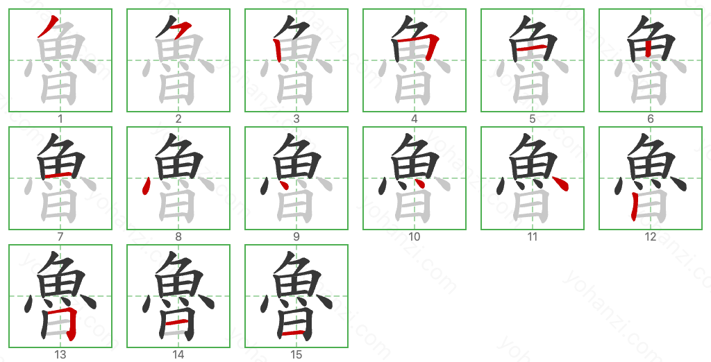 魯 Stroke Order Diagrams