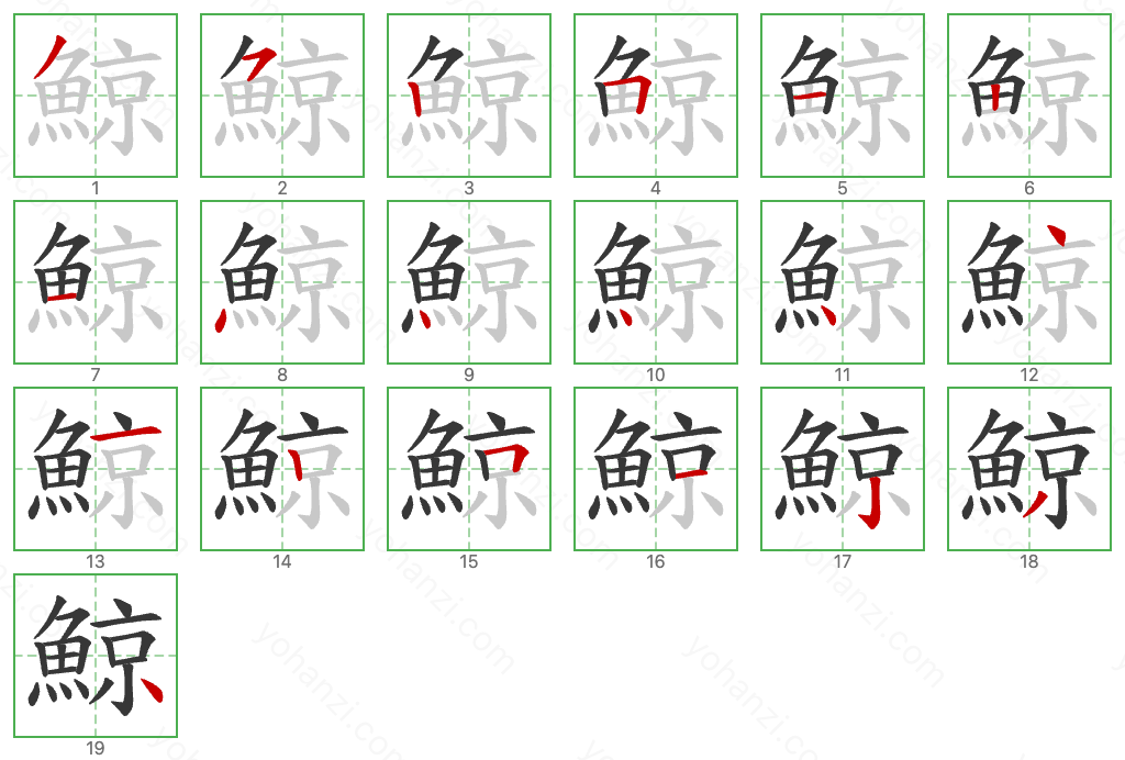 鯨 Stroke Order Diagrams